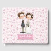 Watercolor Cartoon Newlyweds Gästebuch Album (Vorderseite)