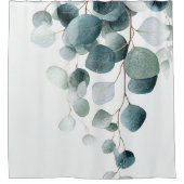 Watercolor Cascading Eucalyptus Branches Duschvorhang (Vorderseite)