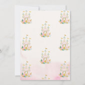 Watercolor Castle Flowers One 1st Birthday Einladung (Rückseite)