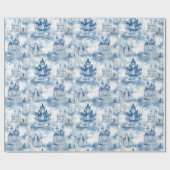 Watercolor Castles Wrapping Paper Geschenkpapier (Flach)