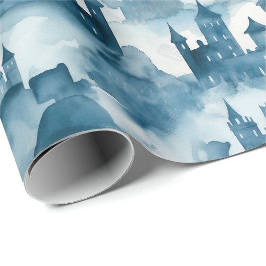 Watercolor Castles Wrapping Paper Geschenkpapier (Rolleneckpunkt)