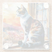 Watercolor Cat and Mouse Greeting Card Glasuntersetzer (Rückseite)