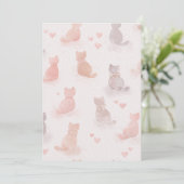 Watercolor Cats and Hearts Invitation Einladung (Stehend Vorderseite)