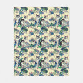 Watercolor Cats in a Garden Fleecedecke (Vorderseite)