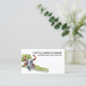Watercolor Cattle Ranch Beef Bull Cow Visitenkarte (Stehend Vorderseite)