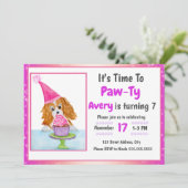 Watercolor Cavalier King Charles Cupcake Birthday Einladung (Stehend Vorderseite)