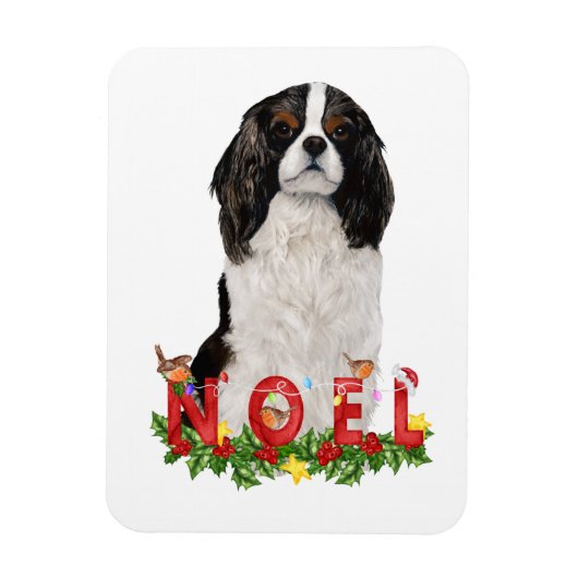 Watercolor Cavalier King Charles Weihnachten Weihn Magnet (Vertikal)