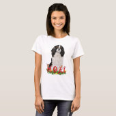 Watercolor Cavalier King Charles Weihnachten Weihn T-Shirt (Vorne ganz)