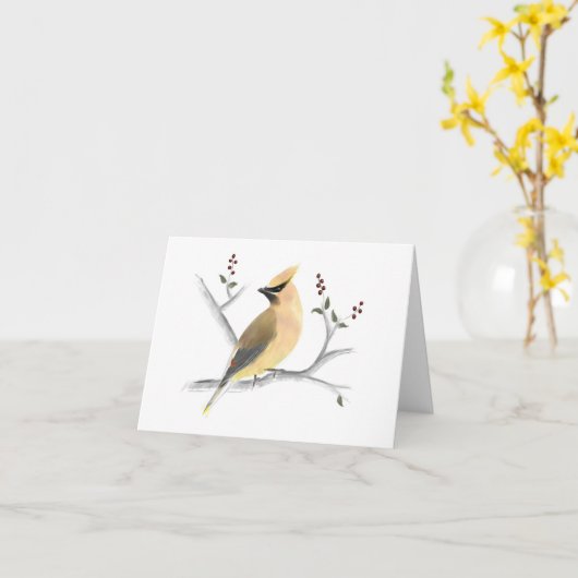 Watercolor Cedar Waxing Note Card Karte (Gelbe Blume)