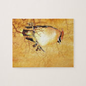Watercolor Cedar Waxwing Bird Puzzle (Horizontal)