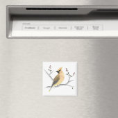 Watercolor Cedar Waxwing Magnet (In Situ (Geschirrspüler))
