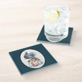 Watercolor Cello Vignette Glasuntersetzer (Schrägansicht)