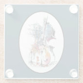 Watercolor Cello Vignette Glasuntersetzer (Rückseite)