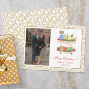 Watercolor Champagne Bar Cart Weihnachten Foto