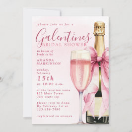 Watercolor Champagne Galentines Bridal Shower Einladung