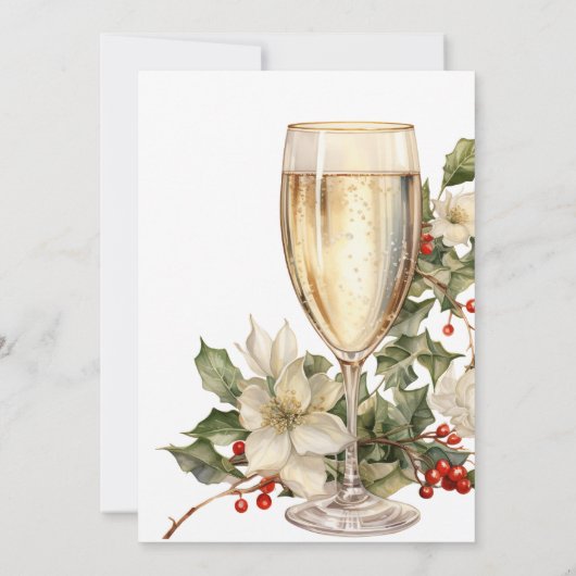 Watercolor Champagne New Year's Eve Party  Einladung (Rückseite)