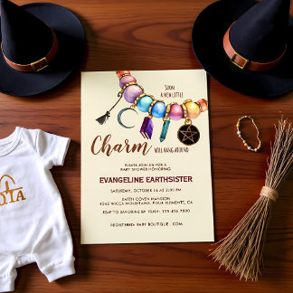 Watercolor Charm Bracelet Pagan Babyshower Einladung