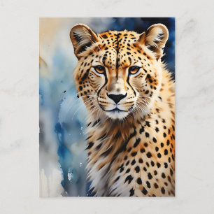 Watercolor Cheetah African Postkarte