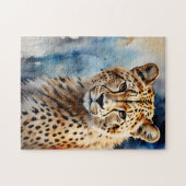 Watercolor Cheetah African Puzzle (Horizontal)