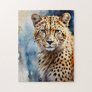 Watercolor Cheetah African Puzzle