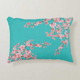 Watercolor Cherry Blossom Accent Pillow Dekokissen