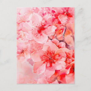 Watercolor Cherry Blossom Bliss Feiertagspostkarte