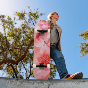 Watercolor Cherry Blossom Bliss Skateboard