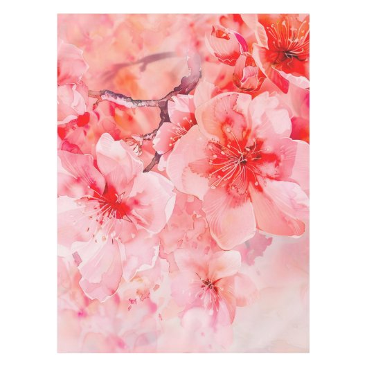 Watercolor Cherry Blossom Bliss Tischdecke (Vorderseite)