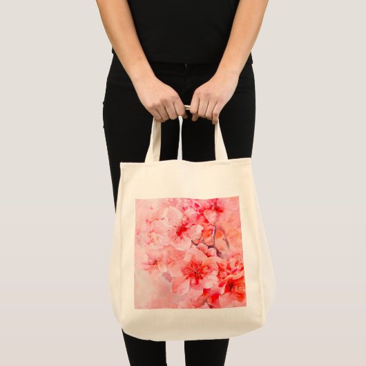 Watercolor Cherry Blossom Bliss Tragetasche (Vorderseite (Produkt))