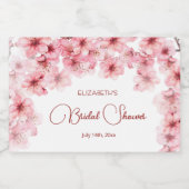  Watercolor Cherry Blossom Bridal Shower Schaumweinetikett (Einzelnes Label)