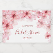  Watercolor Cherry Blossom Bridal Shower Schaumweinetikett (Einzelnes Label)