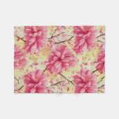 "Watercolor Cherry Blossom Floral Pattern" Fleecedecke (Vorderseite (Horizontal))