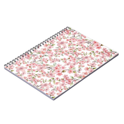 Watercolor Cherry Blossom Notebook Notizblock (Linke Seite)