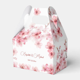 Watercolor Cherry Blossom Pink White Wedding Geschenkschachtel