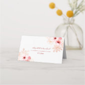 Watercolor Cherry Blossom Pink White Wedding Platzkarte (Rückseite)