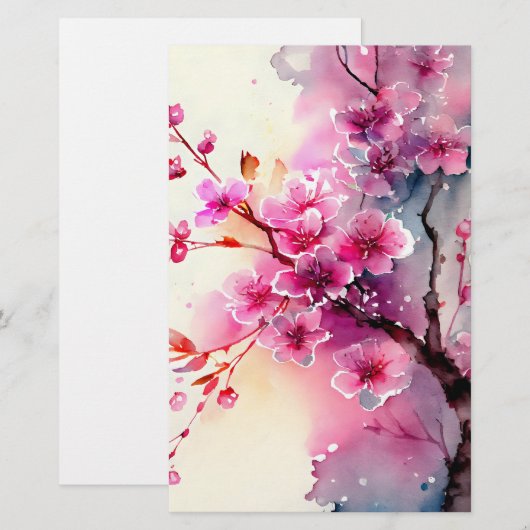 Watercolor Cherry Blossom Seifenspulpapier (Vorne/Hinten)