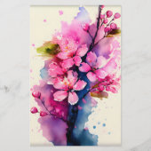 Watercolor Cherry Blossom Seifenspulpapier (Vorderseite)
