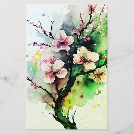 Watercolor Cherry Blossom Seifenspulpapier (Vorderseite)