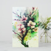 Watercolor Cherry Blossom Seifenspulpapier (Stehend Vorderseite)
