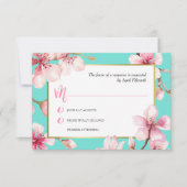 Watercolor Cherry Blossom Wedding RSVP (Vorderseite)