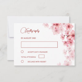 Watercolor Cherry Blossom Wedding RSVP Karte