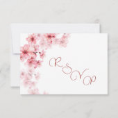 Watercolor Cherry Blossom  Wedding RSVP Karte (Rückseite)