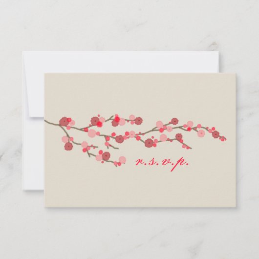 Watercolor Cherry Blossom Wedding RSVP Karte (Vorderseite)