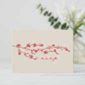 Watercolor Cherry Blossom Wedding RSVP Karte (Stehend Vorderseite)