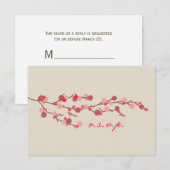 Watercolor Cherry Blossom Wedding RSVP Karte (Vorne/Hinten)