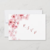 Watercolor Cherry Blossom Wedding RSVP Karte (Rückseite)