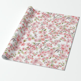 Watercolor Cherry Blossom Wrapping Paper Geschenkpapier