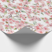 Watercolor Cherry Blossom Wrapping Paper Geschenkpapier (Ecke)