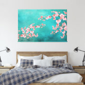 Watercolor Cherry Blossoms Leinwanddruck (Insitu (Schlafzimmer))