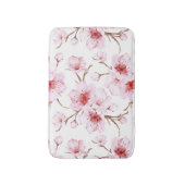  Watercolor Cherry Blossoms Pink White Badematte (Vorderseite Vertikal)